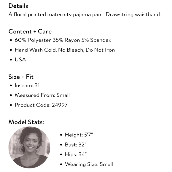 Pink Blush Maternity pajama pants - Picture 5 of 5